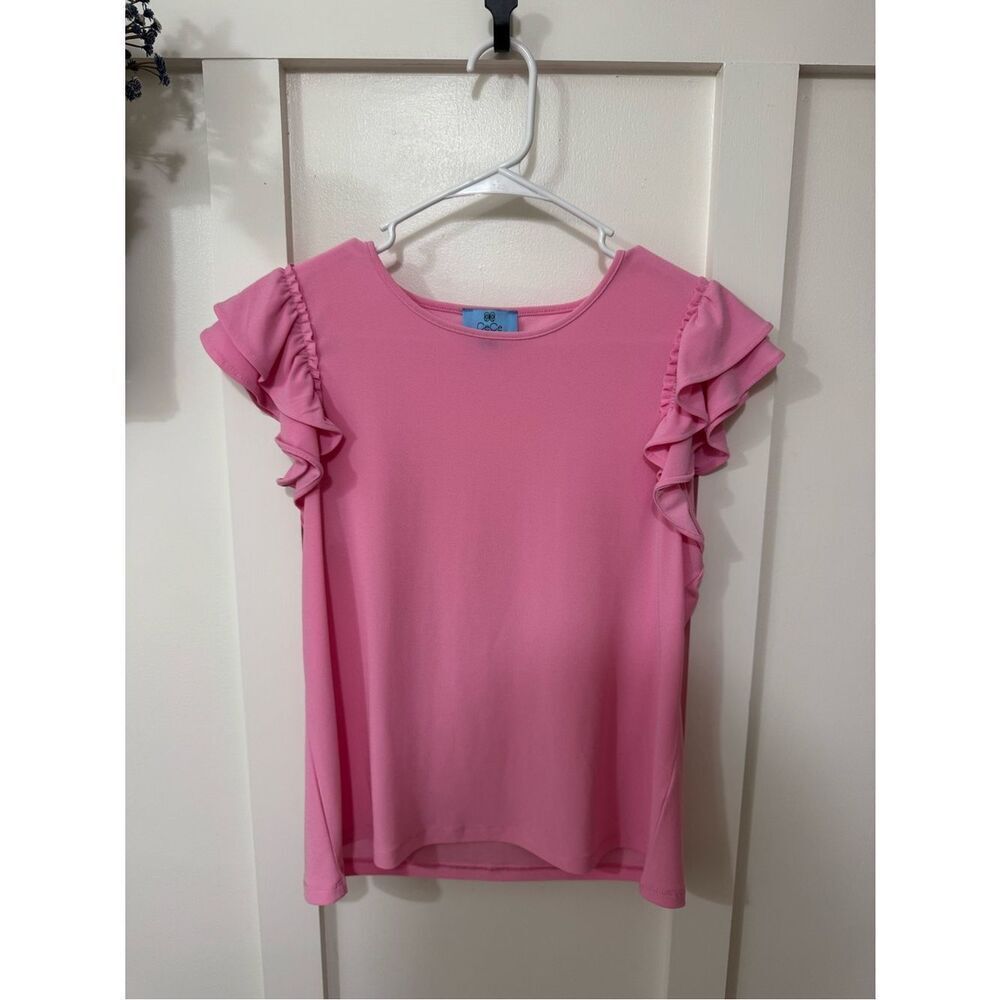 CeCe Coral Pink Ruffle Sleeve Blouse